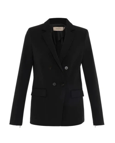 Theo The Label Aphrodite Split Sleeve Jacket In Black