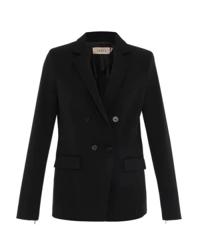 Theo The Label Aphrodite Split Sleeve Jacket In Black