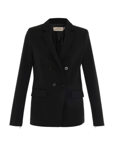 Theo The Label Aphrodite Split Sleeve Jacket In Black