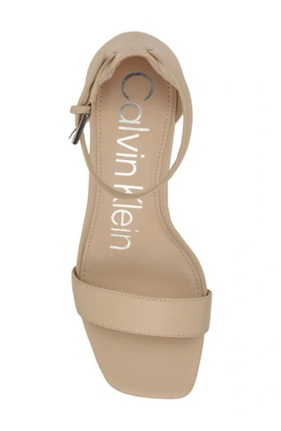 Calvin Klein Women's Nolene Ankle Strap Block Heel Sandals In Natural