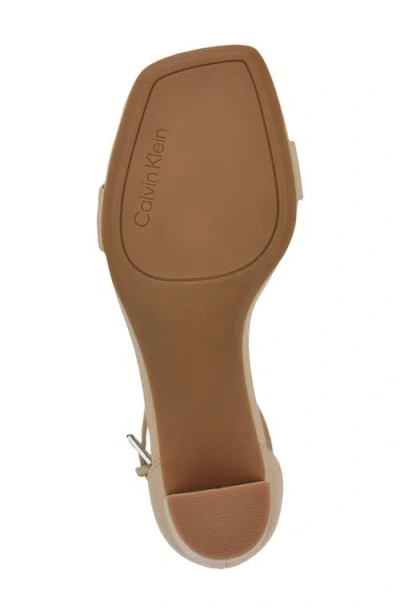 Calvin Klein Women's Nolene Ankle Strap Block Heel Sandals In Natural