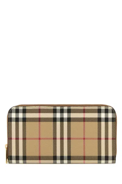Burberry Printed Canvas Wallet In Brown