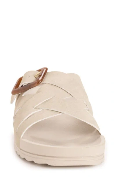 Muk Luks Womens Grand Shayna Criss Cross Strap Flat Sandals In Beige