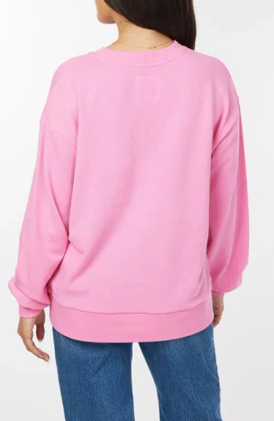 C&c California C & C California Millie Beach Terry Sweatshirt In Sacket Pink Graphic