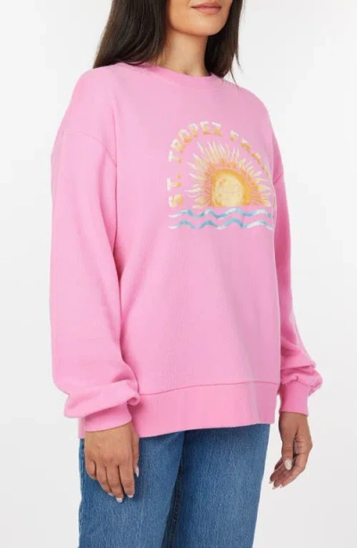 C&c California C & C California Millie Beach Terry Sweatshirt In Sacket Pink Graphic