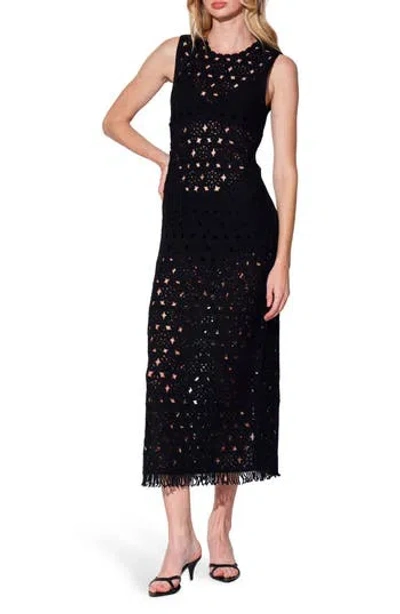 Walter Baker Brianna Openwork Maxi Dress In Black