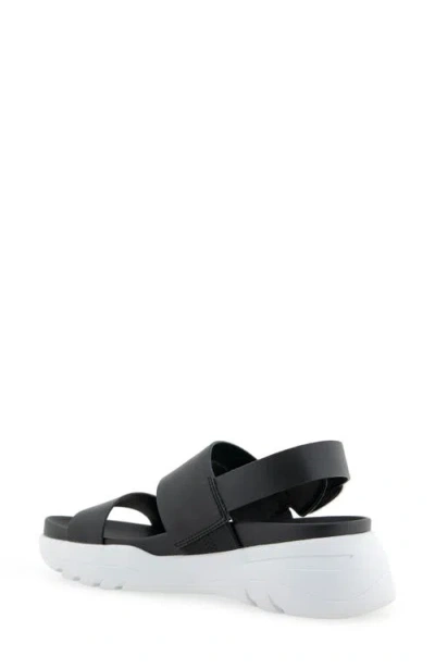 Aerosoles Women's Hari Slip-on Flatform Sandals In Black Faux Leather