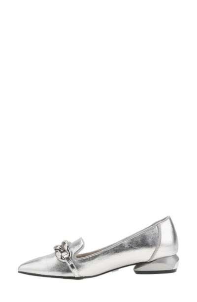 Ninety Union Mira Pointed Toe Flat In Silver