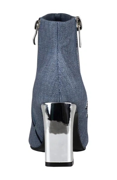 Ninety Union Square Toe Boot In Blue Denim