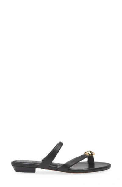 Madewell The Mila Hardware Toe Loop Slide Sandal In True Black