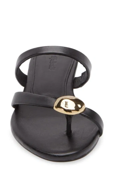 Madewell The Mila Hardware Toe Loop Slide Sandal In True Black