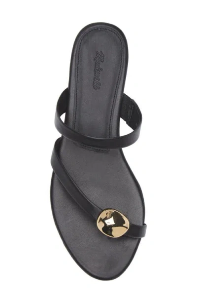 Madewell The Mila Hardware Toe Loop Slide Sandal In True Black