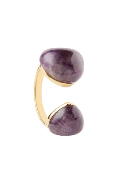 Pdpaola Gravity Stone Ring In Amethyst