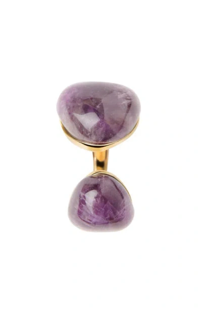 Pdpaola Gravity Stone Ring In Amethyst