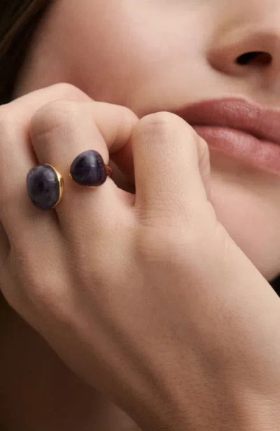 Pdpaola Gravity Stone Ring In Amethyst