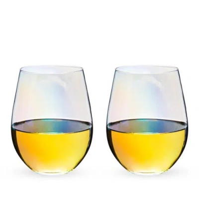 Twine Luster Stemless Wine Glasses Set Of 2 In Multicolor
