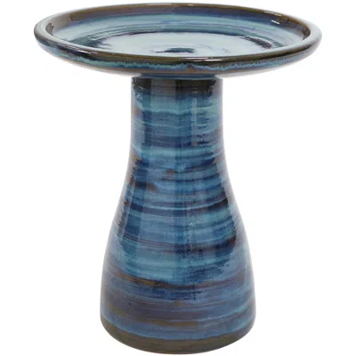 Sunnydaze Outdoor Weather-resistant Garden Patio Simply Elegant High-fired Smooth Ceramic Hand-painted Bird Ba
