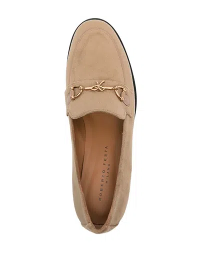 Shop Roberto Festa Flat Shoes In Gold