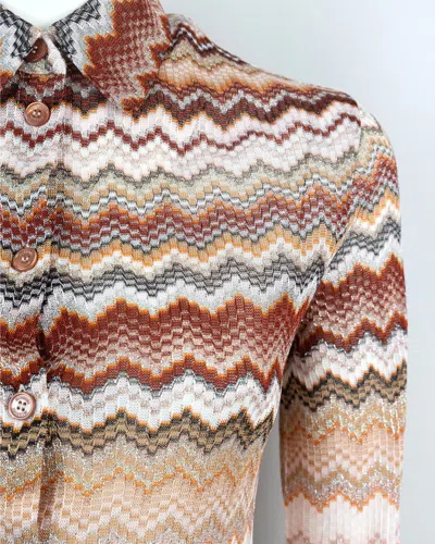 Missoni Chevron Lurex Long Sleeve Shirt In Multicolour