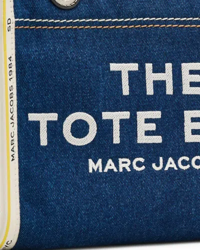 Marc Jacobs Sac Cabas The Denim Chain Micro Tote Bag In Blue