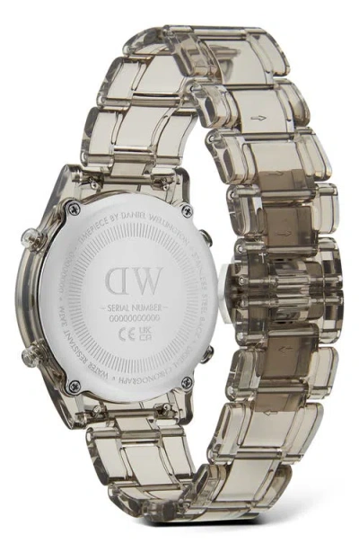 Daniel Wellington Retro Digital Bracelet Watch, 36mm In Transparent Soft Grey