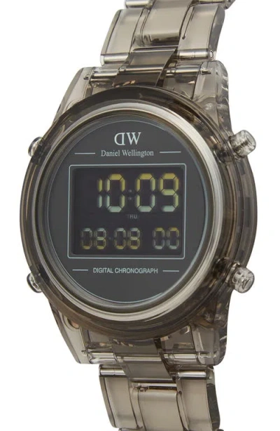 Daniel Wellington Retro Digital Bracelet Watch, 36mm In Transparent Soft Grey