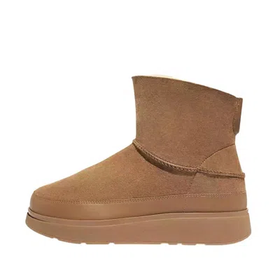 Fitflop Gen-ff Desert Tan Ultra Mini Double-faced Shearling Ankle Boot In Grey