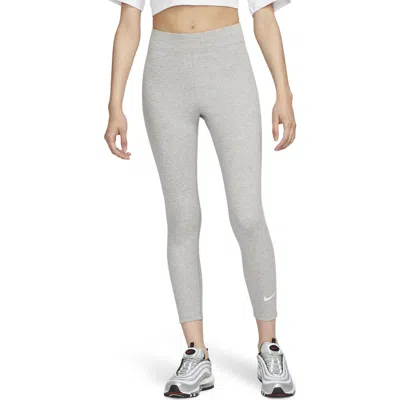 Nike 7/8 Length High-waisted Stretch Leggings In Dark Grey Heather/sail