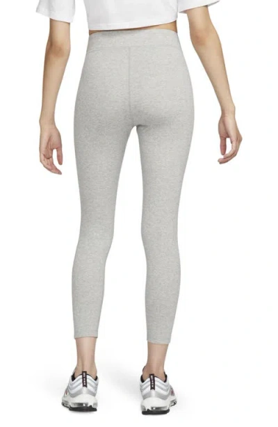 Nike 7/8 Length High-waisted Stretch Leggings In Dark Grey Heather/sail