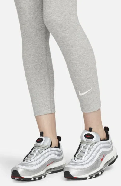 Nike 7/8 Length High-waisted Stretch Leggings In Dark Grey Heather/sail