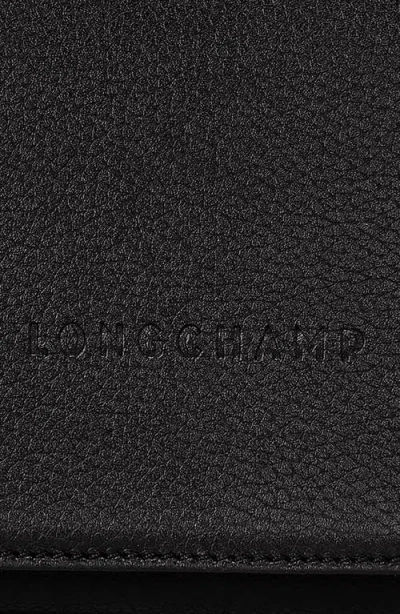 Longchamp Medium Le Foulonné Leather Crossbody Bag In Black