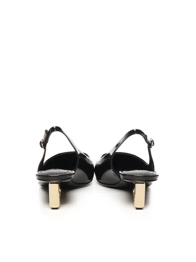 Dolce & Gabbana Black Décolleté With Dg Logo On The Heel In Black