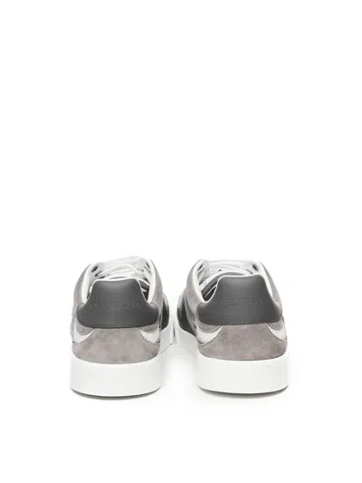 Dolce & Gabbana Strobel Portofino Light Sneaker In Calfskin In White, Grey