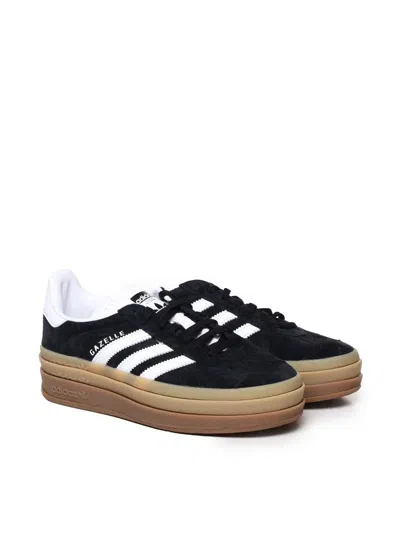 Adidas Originals Black & White Gazelle Bold Sneakers In Black, White