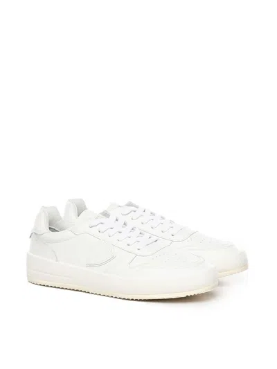 Philippe Model Temple Veau Leather Sneakers In White