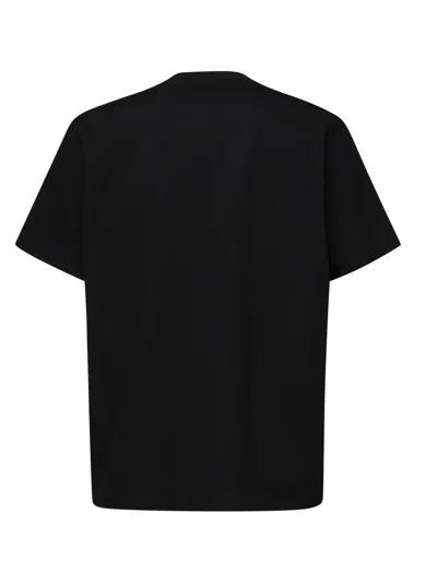 Jw Anderson Black Crewneck T-shirt With Anchor Embroidery On The Front In Cotton Man In Black
