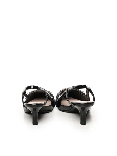 Pinko Gloria Patent Leather Slingback Pumps In Black