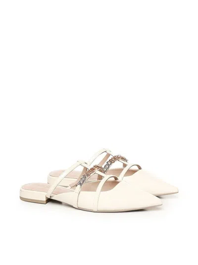 Pinko Pointed Toe Mules In White