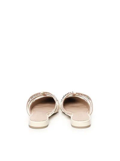 Pinko Pointed Toe Mules In White