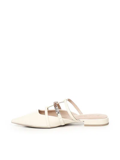 Pinko Pointed Toe Mules In White