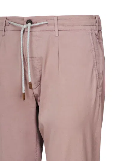 Eleventy Straight Trousers With Drawstring In Grape