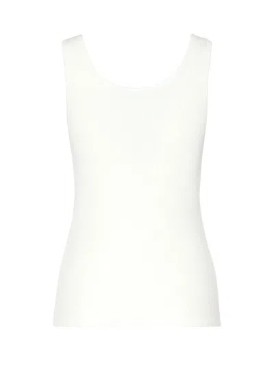 Chloé Embroidered Ribbed Cotton Tank In White