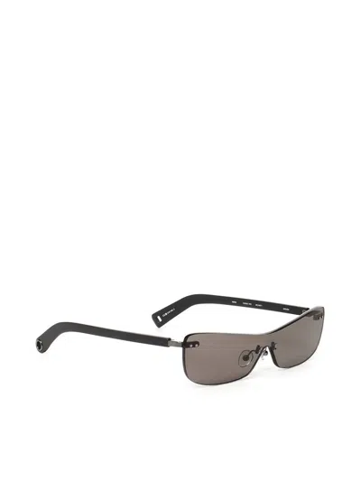 Jacquemus Modern Rimless Sunglasses With Adjustable Nose Pads In Black