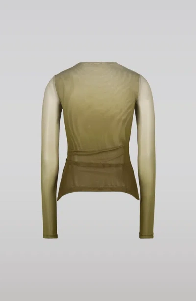 Saemdi Gradient Mesh Top In Green
