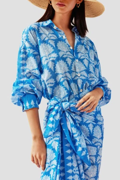 Omika Callista Button Down In Mika Azure