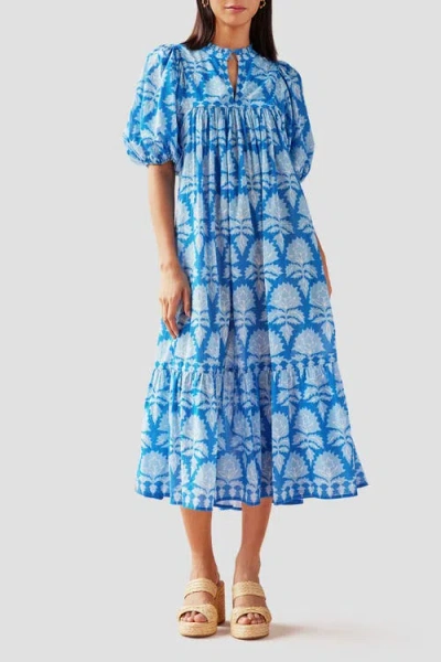 Omika Wren Midi Dress In Mika Azure In Mika Azure