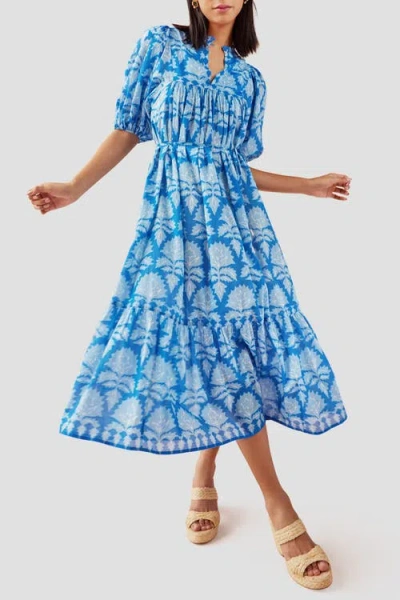 Omika Wren Midi Dress In Mika Azure In Mika Azure