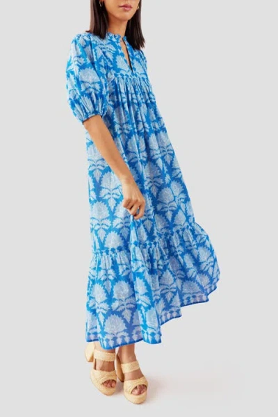 Omika Wren Midi Dress In Mika Azure In Mika Azure