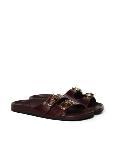 Chloé Polly Double Strap Slide Sandal In Brown