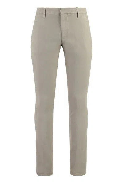Dondup Gaubert Cotton Chino Trousers In Gray